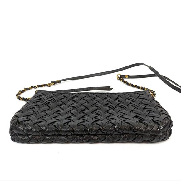 Elliott Lucca Black Weave Crossbody Clutch Bag - Picture 2 of 7